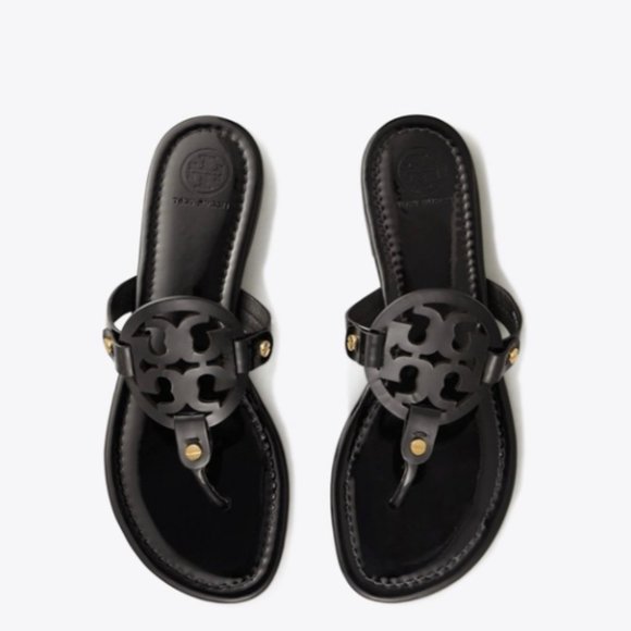 Tory Burch Shoes - Tory Burch Miller Patent Leather Black Sandal 9